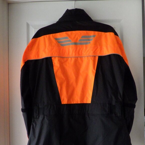 Olympia Motor Sports Jacket Men's S Black Orange Motorcycle Hooded Full Zip Lite - Picture 3 of 8